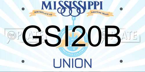 GSI20B Mississippi License Plate