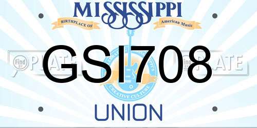 GSI708 Mississippi License Plate