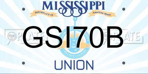 GSI70B Mississippi License Plate