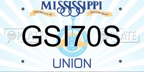 GSI70S Mississippi License Plate