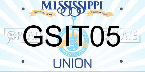 GSIT05 Mississippi License Plate