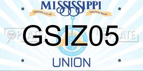 GSIZ05 Mississippi License Plate