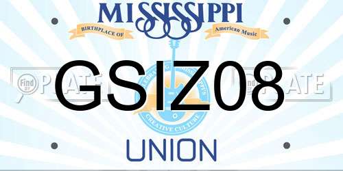 GSIZ08 Mississippi License Plate