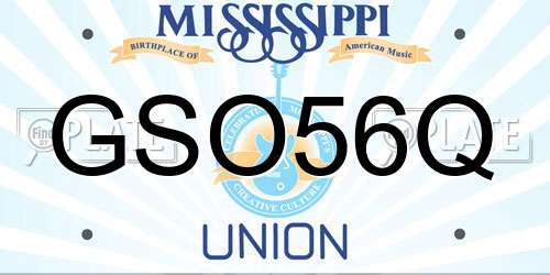 GSO56Q Mississippi License Plate