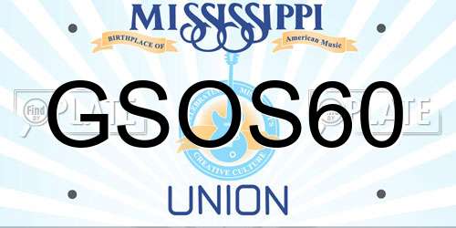 GSOS60 Mississippi License Plate