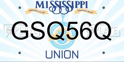 GSQ56Q Mississippi License Plate