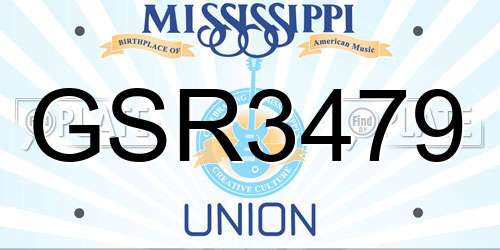 GSR3479 Mississippi License Plate