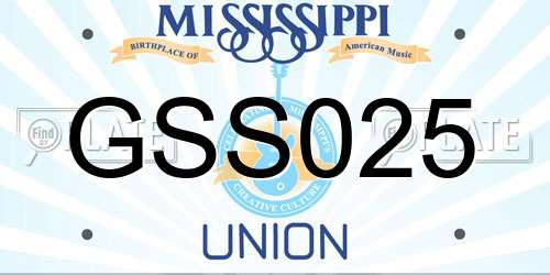 GSS025 Mississippi License Plate
