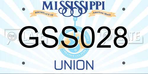 GSS028 Mississippi License Plate