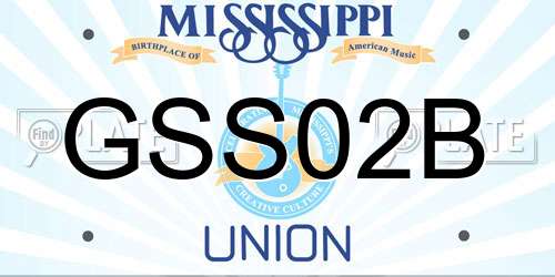 GSS02B Mississippi License Plate