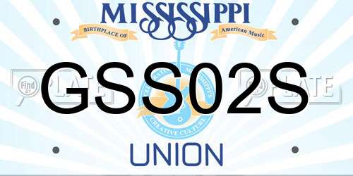 GSS02S Mississippi License Plate