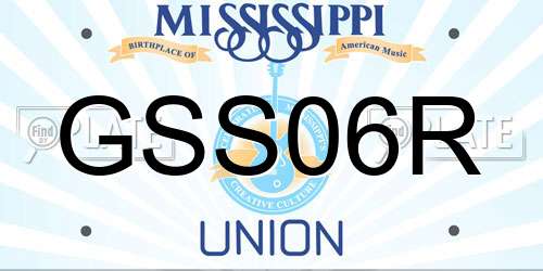 GSS06R Mississippi License Plate