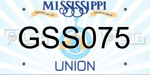 GSS075 Mississippi License Plate