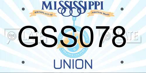 GSS078 Mississippi License Plate