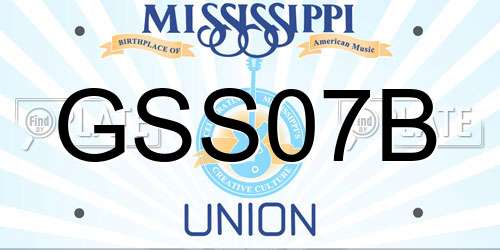 GSS07B Mississippi License Plate