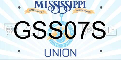 GSS07S Mississippi License Plate