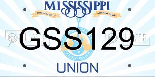 GSS129 Mississippi License Plate