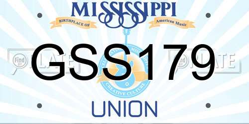 GSS179 Mississippi License Plate