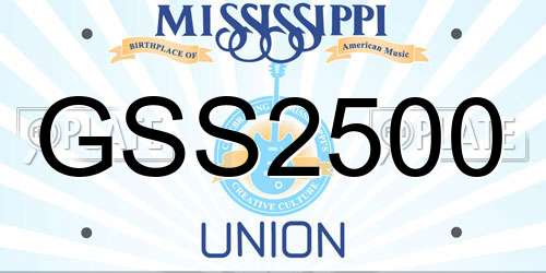 GSS2500 Mississippi License Plate