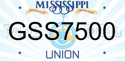GSS7500 Mississippi License Plate