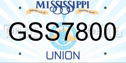 GSS7800 Mississippi License Plate