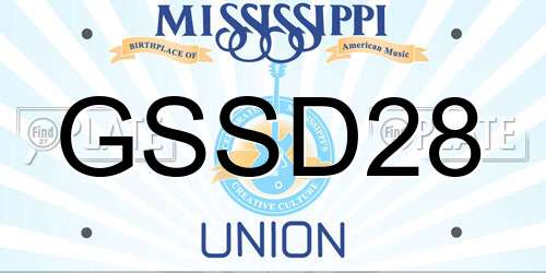 GSSD28 Mississippi License Plate