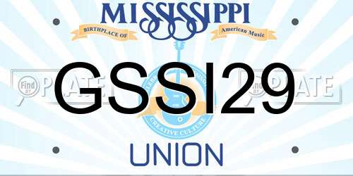 GSSI29 Mississippi License Plate