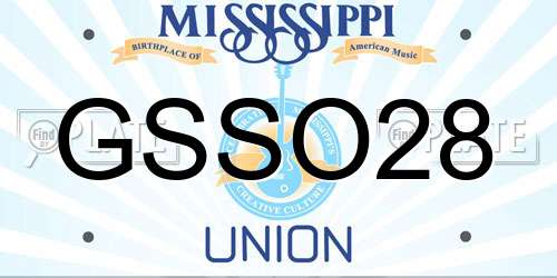 GSSO28 Mississippi License Plate