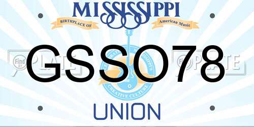 GSSO78 Mississippi License Plate