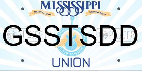 GSSTSDD Mississippi License Plate