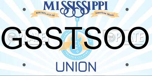 GSSTSOO Mississippi License Plate