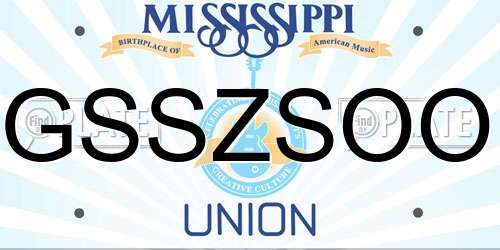 GSSZSOO Mississippi License Plate