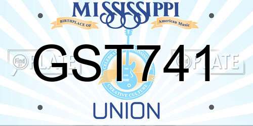 GST741 Mississippi License Plate