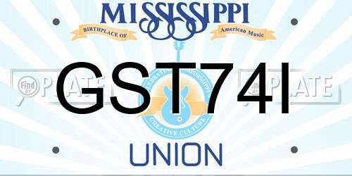 GST74I Mississippi License Plate