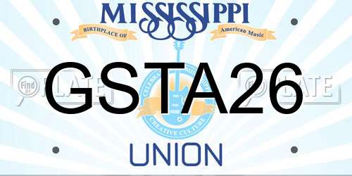 GSTA26 Mississippi License Plate