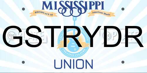 GSTRYDR Mississippi License Plate