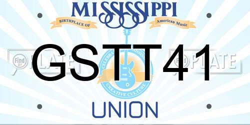 GSTT41 Mississippi License Plate