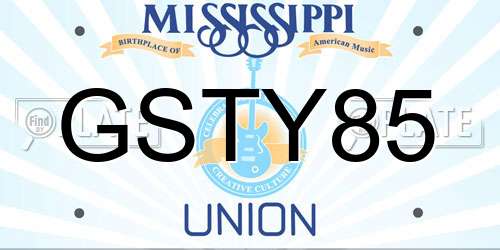 GSTY85 Mississippi License Plate
