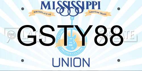 GSTY88 Mississippi License Plate
