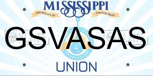 GSVASAS Mississippi License Plate
