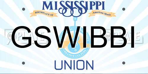GSWIBBI Mississippi License Plate