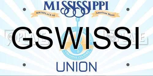 GSWISSI Mississippi License Plate