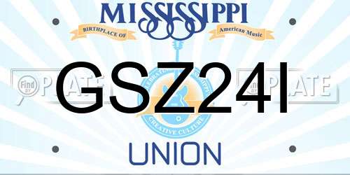GSZ24I Mississippi License Plate