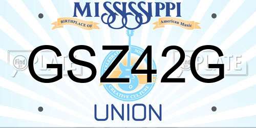 GSZ42G Mississippi License Plate