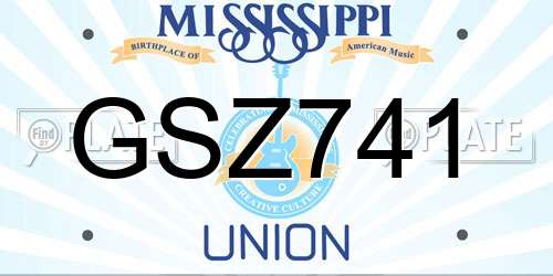 GSZ741 Mississippi License Plate