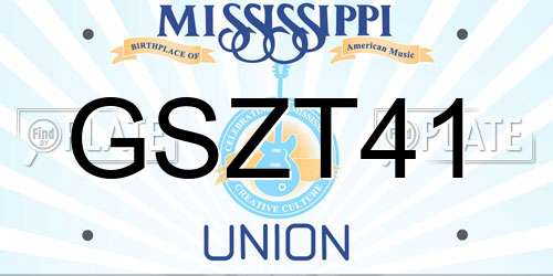 GSZT41 Mississippi License Plate