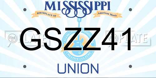 GSZZ41 Mississippi License Plate