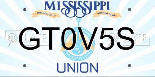GT0V5S Mississippi License Plate