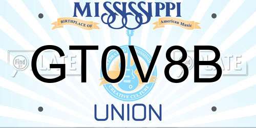 GT0V8B Mississippi License Plate