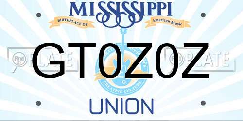 GT0Z0Z Mississippi License Plate